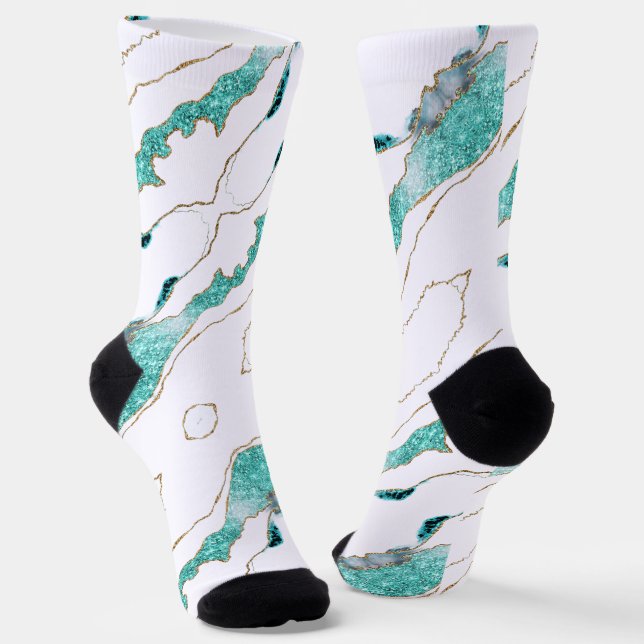 Calcetines blancos de oro verde azulado (Angular)