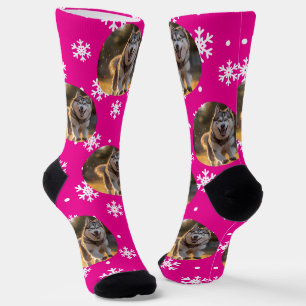 Calcetines Blob de foto personalizada - Husky copo de nieve