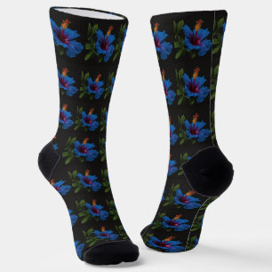 Calcetines "Bloom Serene: La belleza de las flores azules de 