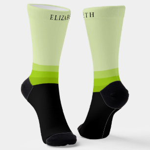 Calcetines Bloque de color negro verde claro oscuro y brillan
