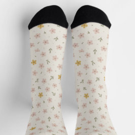 Calcetines Blossom Whisper - Patrón de choque floral sin foco