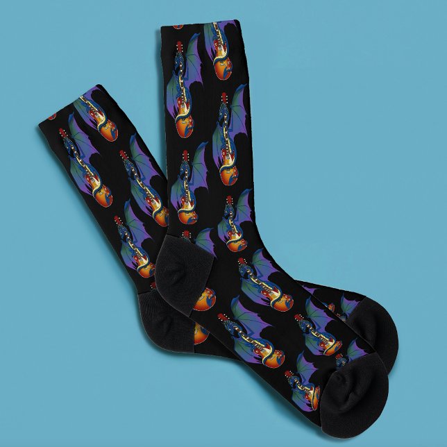 Calcetines Blue Dragon Sunburst Guitar Music (Subido por el creador)