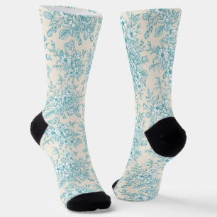 Calcetines Blue Rose Bouquet Garden Floral Pattern