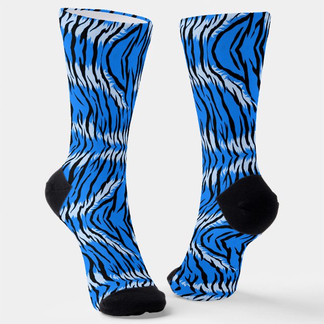 Calcetines Blue Tiger Animal Skin Pattern Design  (Subido por el creador)