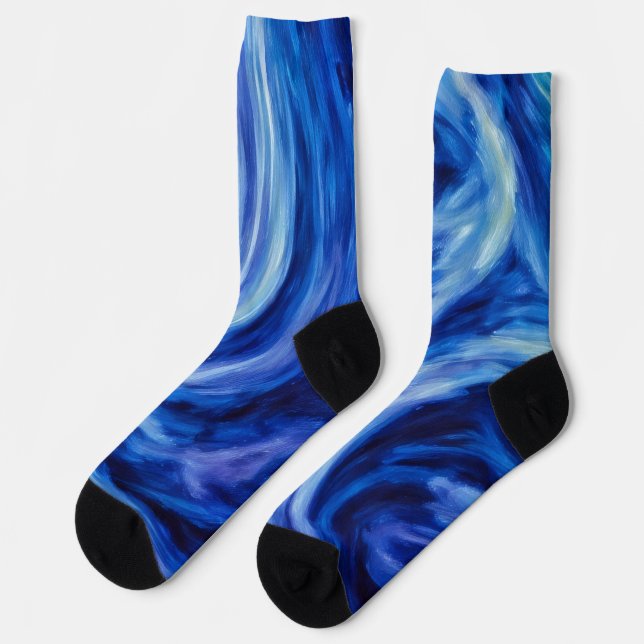 Calcetines Blue Tornado Wind Art Crazy Socks (Izquierda)