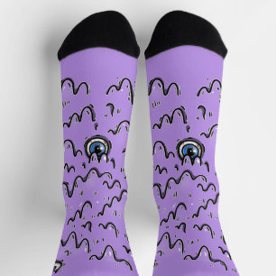 Calcetines Bocas de halloween para el béisbol de los ojos - C