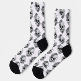 Calcetines Boceto de Calavera y Rosas