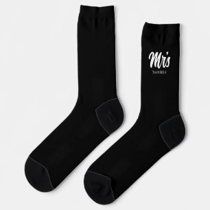 Calcetines Boda de novia negra personalizada