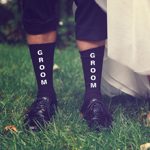 Calcetines Boda Groom Personalizado Negro