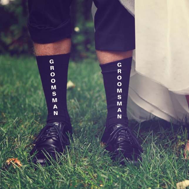 Calcetines Boda Groomsman Personalizado Negro (Subido por el creador)