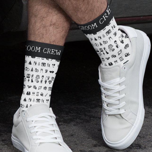 Calcetines Boda Icons Groom Crew Personalizado (Subido por el creador)