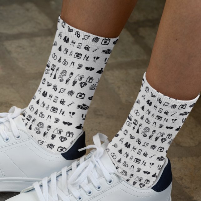 Calcetines Boda Icons Rings Bride Groom (Subido por el creador)