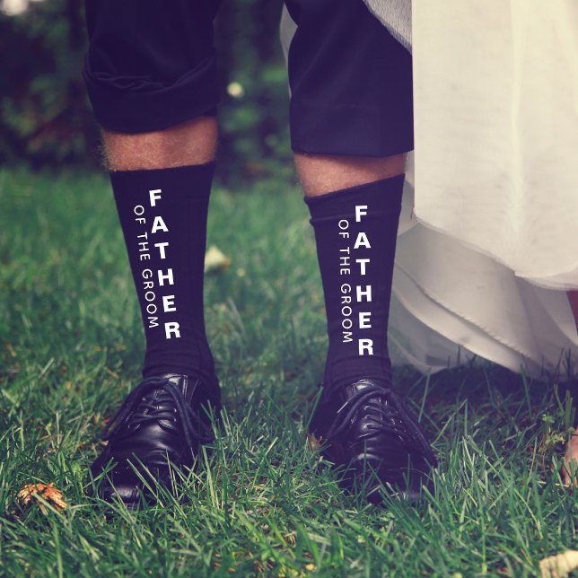 Calcetines Boda Padre Del Groom Negro Personalizado (Subido por el creador)