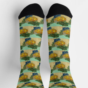 Calcetines Bodegón de Van Gogh Naranjas Limones Guantes Azule