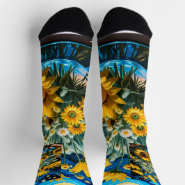 Calcetines Bodegón Flores y Noche 1 - 001