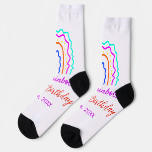 Calcetines Boho Arcoiris, un niño de cumpleaños, retro brilla