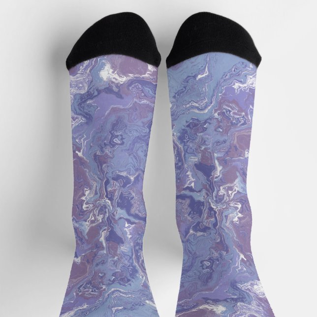 Calcetines Boho Eclectic Soft Purple Digital Abstract Marble (Arriba)