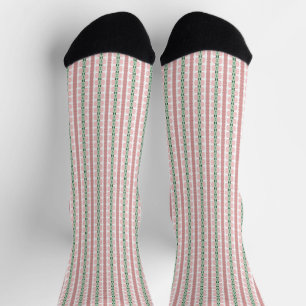 Calcetines Boho Funky Retro Ecléctico Pastel Navidades Stripe