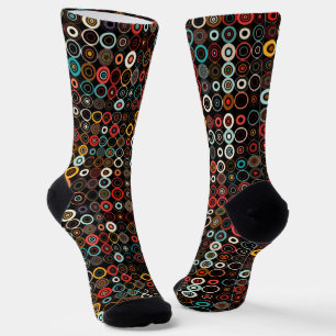 Calcetines Boho Moda zarpa con arte retro círculo