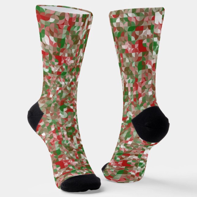 Calcetines Boho Modern Groovy Navidades Patrón Geométrico Así (Angular)