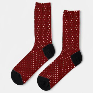 Calcetines Boho Tiny Polka Dot Cute Burgundy Polka Dots