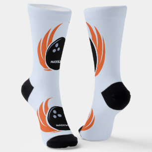 Calcetines Bola de bolos con nombre personalizado con llama
