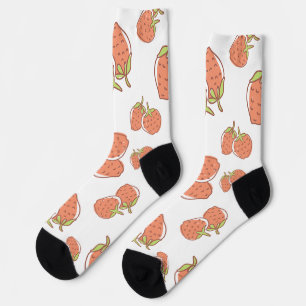 Calcetines Bonito acuarela Cerezas rosa y blanco