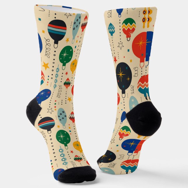 Calcetines Bonito adorno tradicional beige (Angular)