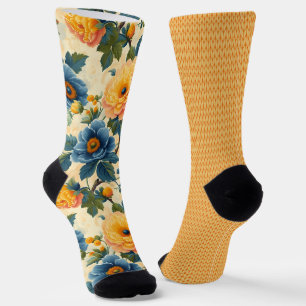 Calcetines Bonito Patrones de Naranja amarillo azul no coinci