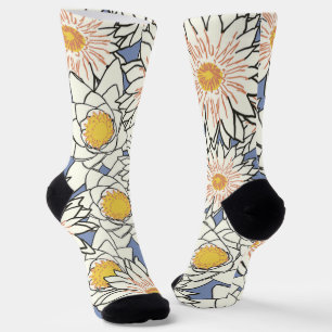 Calcetines Bonito retro floral l Fondo azul