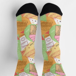 Calcetines Bonito y divertido patrón de helados fritos france