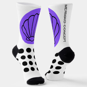 calcetines bonitos con puntos de concha y polka