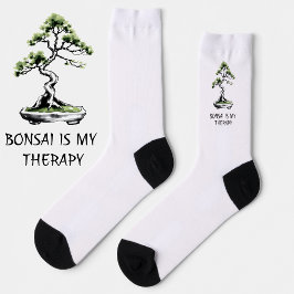 Calcetines Bonsai is My Therapy funny quote for bonsai lovers