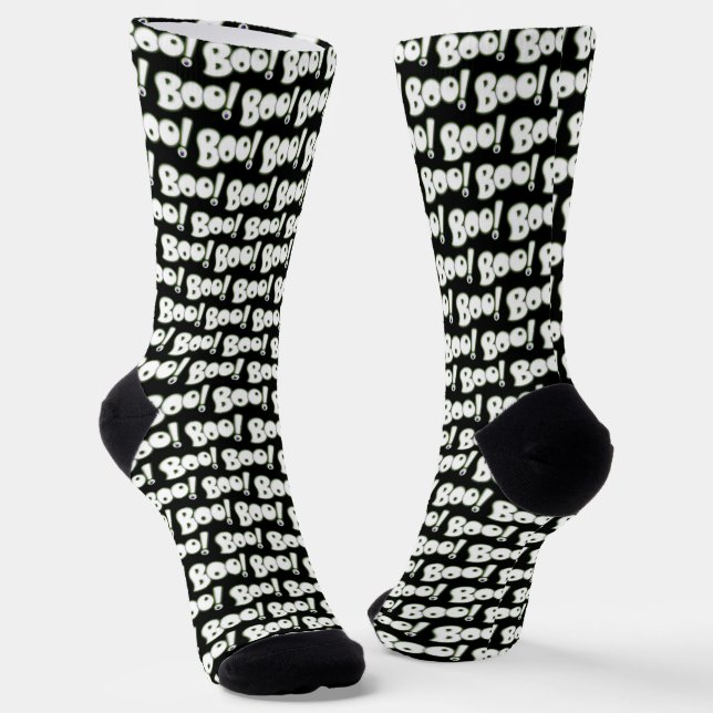 Calcetines BOO tiful Halloween Ghost Cartoon Type Black (Angular)