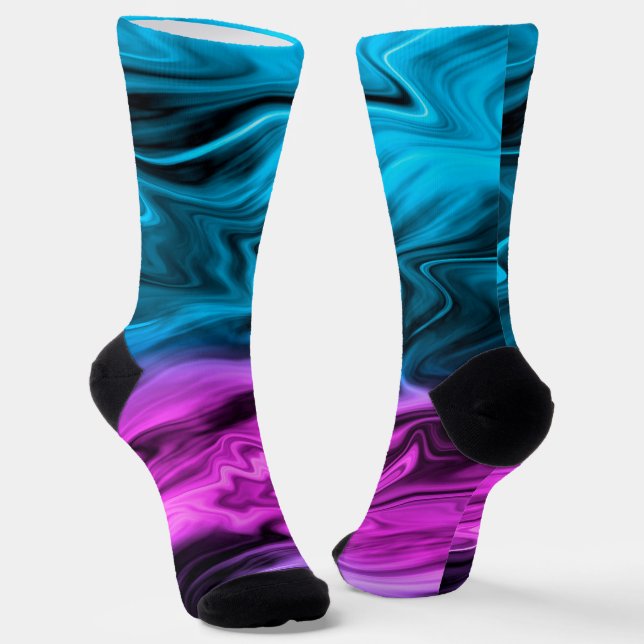 Calcetines Borroso fondo de moda Crimson y azul (Angular)