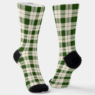 Calcetines Bosque agrícola verde de Navidades de yeso blanco