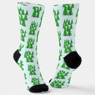 Calcetines Bosque de Navidades de árboles decorados