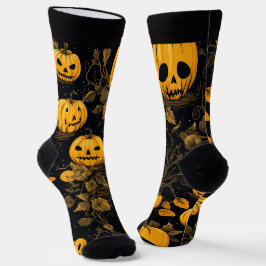 Calcetines Bosque embrujado con Jack-o'-lantern de Halloween
