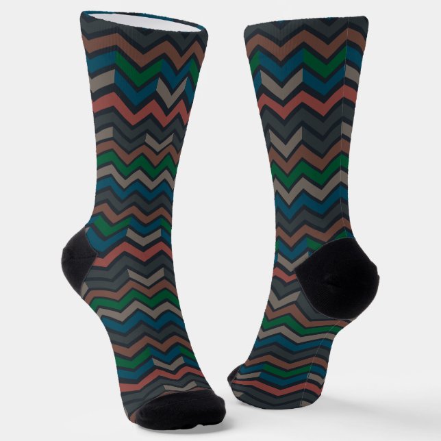 Calcetines Bosques en zigzag de tierra oscura (Angular)