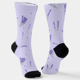 Calcetines Botánico floral de lila lavanda
