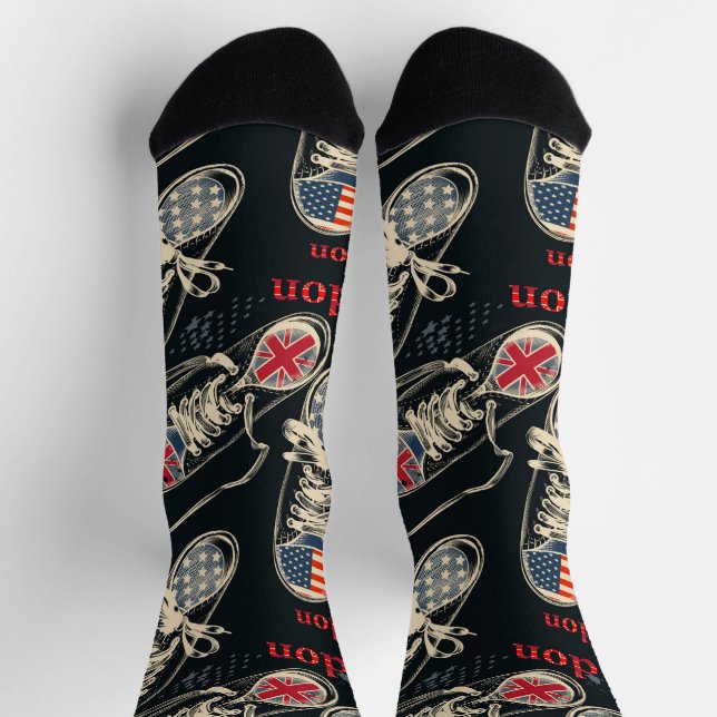 Calcetines Botas de deporte patrón de moda  (Arriba)