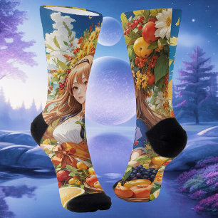 Calcetines Bounty of the Seasons: Una celebración en collage