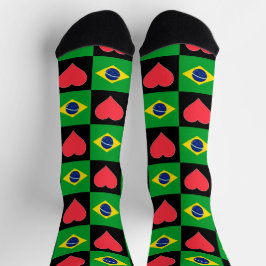 Calcetines Brasil: Fun patriótico brasileño con el patrón del