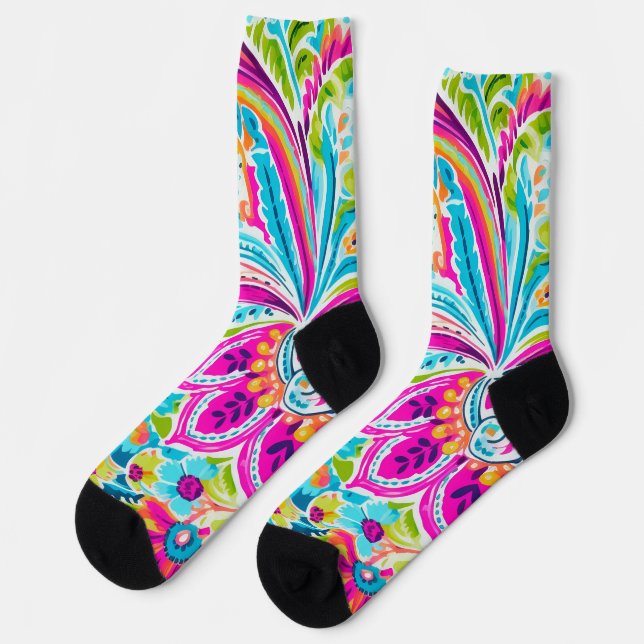 Calcetines Bright Preppy Paisley (Izquierda)