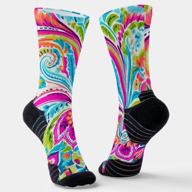 Calcetines Bright Preppy Paisley (Angular)
