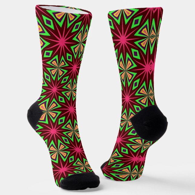 Calcetines Bright Socks Fractal Seamless Patterns 0042000 (Angular)