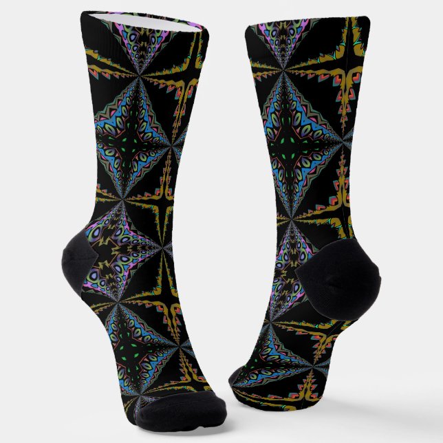 Calcetines Bright Socks Fractal Seamless Patterns 0042027 (Angular)