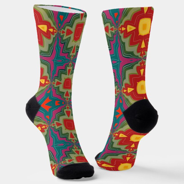 Calcetines Bright Socks Fractal Seamless Patterns 0042043 (Angular)