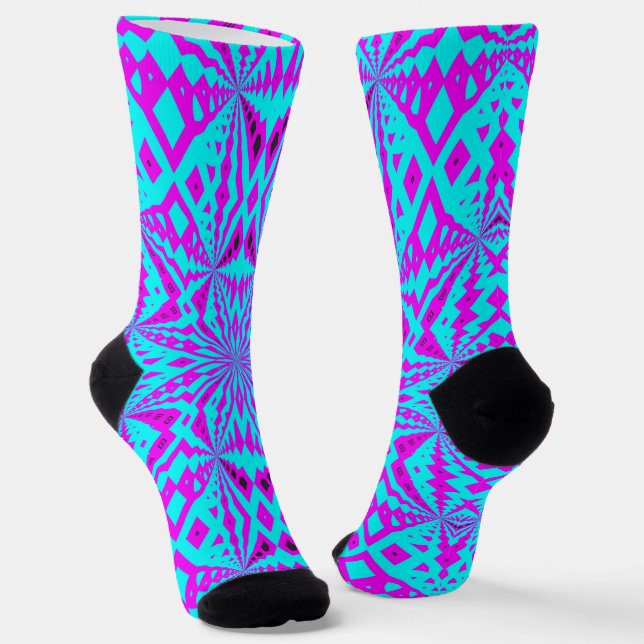 Calcetines Bright Socks Fractal Seamless Patterns 0042053 (Angular)