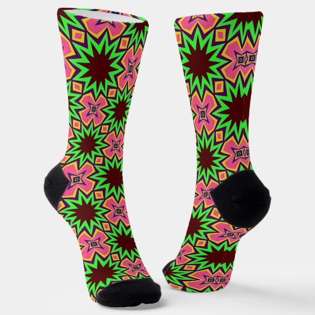 Calcetines Bright Socks Fractal Seamless Patterns 0042059 (Angular)